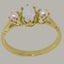 Gold Natural Opal & Pearl Womens Trilogy Ring - Full 9ct UK Hallmark Carousel 2