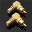 2pcs Brass Right Angle RCA Adapter Male to Female Plug Connector Carousel 4