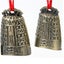 Chinese Musical Instrument Bronze Meditation Gong with 7 Ornate Cow Bell Set Carousel 5