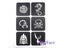 22PCS/Lot Glitter Airbrush Tattoo Stencil For Men Wolf Dragon Tiger Skull Carousel 3