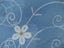 Rare EMBROIDERED Nylon SEWING FABRIC Blue and White MATERIAL 2m x 140cm Carousel 1