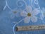Rare EMBROIDERED Nylon SEWING FABRIC Blue and White MATERIAL 2m x 140cm Carousel 3