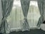 SALE! Large embroidered organza Voile/Net curtain, Aqua Blue, 3m wide Carousel 6