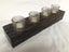 Wood Table Light with four glasses/candles (smoked look) Carousel 2