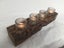 Wood Table Light with four glasses/candles (aged look) Carousel 1
