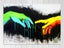 Pop Art - Hands - Green, Yellow - Graffiti Art - Art Prints Carousel 1