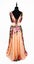 Evening Ball Dress V neckline Apricot with Floral Designs - Chiffon Dress Carousel 3