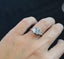 Art Deco Style Platinum Emerald Cut Aquamarine & Diamond Engagement Ring Carousel 9