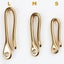 3 Sizes Solid Brass KeyChain Key Ring Belt U Hook Wallet Chain Key Clip Hook Carousel 2