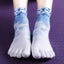 Clearance Sell - 2 Pair Printed Anti-slip Yoga Toe Socks Carousel 8