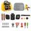 Power Tool DIY Set Kids Building Drill Hammer Workshop Case Pretend Play Toy Carousel 7