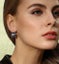 Silver Drop Crystal Earrings "Janelle" (Purple) Carousel 6