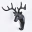 2PCS Wall Door Hook Self Adhesive Hanger Deer Head Key Holder Retro Antler Carousel 4