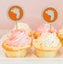 Darling Souvenir Baby Foot Baby Shower Cupcake Topper-Orange &Silver Glitter Carousel 1