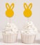Darling Souvenir Easter Bunny Rabbit Dessert Decoration Cupcake Toppers-Yellow Carousel 1