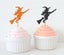 Darling Souvenir Halloween Party Witch Birthday Cupcake Toppers-Black & Orange Carousel 1