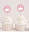 Darling Souvenir Baby Pram Baby Shower Dessert Cupcake Toppers-Baby Pink Carousel 1