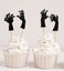 Darling Souvenir Halloween Monster Hand Birthday Cupcake Topper-Glitter Black Carousel 1