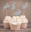 Darling Souvenir Easter Bunny Rabbit Dessert Cupcake Toppers-Glitter Silver Carousel 1