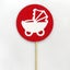Darling Souvenir Baby Pram Baby Shower Dessert Decoration Cupcake Toppers-Red Carousel 2