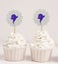 Darling Souvenir Halloween Party Birthday Dessert Cupcake Topper-Purple & Silver Carousel 1