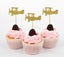 Darling Souvenir Birthday Wedding Plane Shape Cupcake Toppers-Glitter Gold Carousel 1