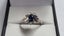 Stunning Vintage 18ct White Gold Sapphire & Eight Cut Diamond Starburst Ring Carousel 1