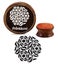 Printtoo Floral Pattern Round Wooden Rubber Stamp Craft Textile DIY Stamp-5 Inch Carousel 1
