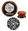 Printtoo Round Wooden Rubber Floral Mandala Pattern Scrap-booking Stamps-5 Inch Carousel 1