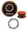 Flower Wreath Round Crafting Wooden Rubber Stamp Scrap-booking Stamps-3 Inch Carousel 1