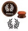Wooden Leaf Wreath Round Rubber Stamp Scrap-booking Craft Textile-3 Inch Carousel 1