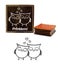 Owl Square Wooden Rubber Stamp Craft Textile Scrap-booking Block-4 x 4 Inches Carousel 1