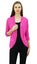 Bimba Women's Solid Shrug spandex 3/4 Sleeve Casual Fushia Pink Shrug Cardigan Carousel 1