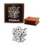 Square Wooden Rubber Stamp Floral Craft Textile Brown Stamps-2 x 2 Inches Carousel 1