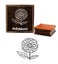 Craft Textile Block Square Sun Flower Brown Wooden Rubber Stamp-3 x 3 Inches Carousel 1