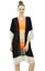 Bimba Women's Beach Coverup Sheer Black Georgette Trendy Tassel Shrug Carousel 1