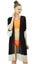 Bimba Women's Beach Coverup Sheer Black Georgette Trendy Tassel Shrug Carousel 2