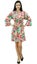 Bimba Womens Floral Cotton Short Robe Getting Ready Bride Bridesmaid Coverup Rob Carousel 2