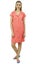 Bimba Women's Peach Long Shirt Getting Ready Buttondown Night Sleepdress-22. Carousel 5