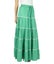 Bimba Womens Long Flaired Cotton Skirt Green Boho Maxi Bottoms Elastic Waist Carousel 1