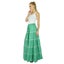 Bimba Womens Long Flaired Cotton Skirt Green Boho Maxi Bottoms Elastic Waist Carousel 3