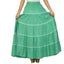 Bimba Womens Long Flaired Cotton Skirt Green Boho Maxi Bottoms Elastic Waist Carousel 4