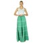 Bimba Womens Long Flaired Cotton Skirt Green Boho Maxi Bottoms Elastic Waist Carousel 5