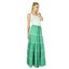 Bimba Womens Long Flaired Cotton Skirt Green Boho Maxi Bottoms Elastic Waist Carousel 6