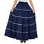 Bimba Womens Long Flaired Cotton Skirt Blue Boho Maxi Bottoms Elastic Waist Carousel 7