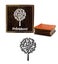 Printtoo Square Tree Pattern Wooden Rubber Stamp Craft Textile Carousel 1