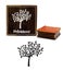 Printtoo Tree Pattern Square Block Brown Wooden Rubber DIY Stamp Carousel 1