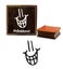 Printtoo Smile Pattern Crafting Square Wooden Rubber Stamp Scrap-Booking Carousel 1