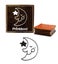 Printtoo Scrap-booking Sleeping Moon Design Brown Square Wooden Rubber Stamp Carousel 1