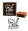Printtoo Tiger Pattern Stamp Brown Square Wooden Rubber Stamps Carousel 1